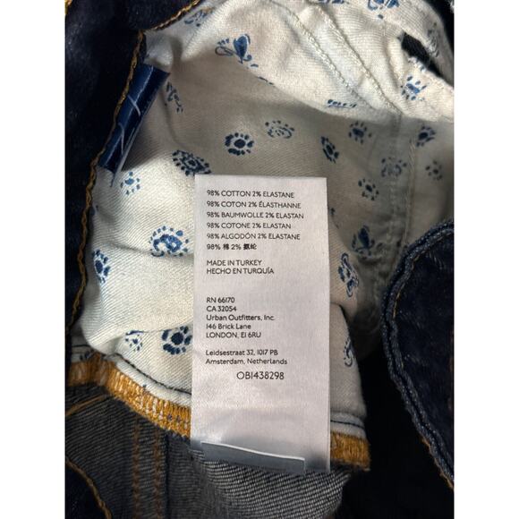 Anthropologie Jeans 27 Womens Pilcro Skinny Leg Split Hem High Rise Dark Denim - Picture 7 of 7